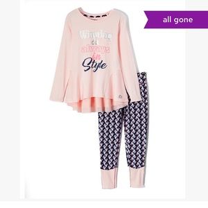 RBX Crystal Rose “Winning” Peplum Top and Leggings